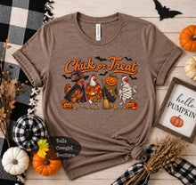 Load image into Gallery viewer, Chick Or Treat Funny Halloween Chickens In Costume Farmhouse Western T-Shirt