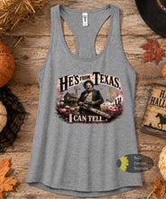 Load image into Gallery viewer, He's From Texas I Can Tell Horror Halloween Chainsaw Country Music Women's Tank Top