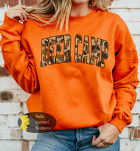 Load image into Gallery viewer, Distressed Country Camo Deer Camp Sweatshirt