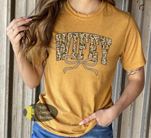 Load image into Gallery viewer, Camo Wifey With Bow Western T-Shirt
