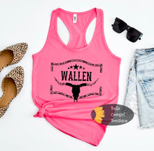 Load image into Gallery viewer, Western Steer Skull Country Music Wallen Women's Tank Top