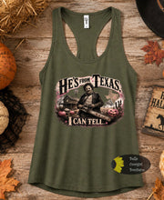Load image into Gallery viewer, He's From Texas I Can Tell Horror Halloween Chainsaw Country Music Women's Tank Top