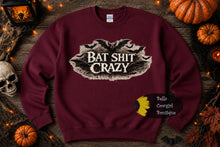 Load image into Gallery viewer, Bat Shit Crazy Halloween Sweatshirt