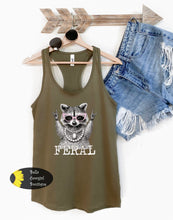 Load image into Gallery viewer, Feral Boujee Racoon Funny Women's Western Tank Top