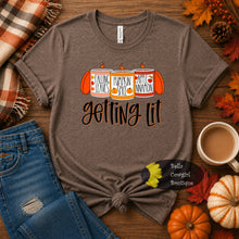 Load image into Gallery viewer, Getting Lit Pumpkin Spice Autumn Leaves Fall Candles Funny T-Shirt