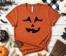Load image into Gallery viewer, Pumpkin With Lashes Halloween Women's T-Shirt