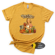 Load image into Gallery viewer, Keep Calm & Can On Vintage Canning Gardening Ball Mason Jar T-Shirt