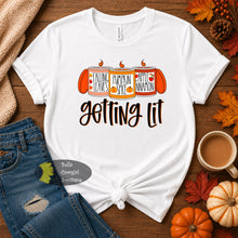 Load image into Gallery viewer, Getting Lit Pumpkin Spice Autumn Leaves Fall Candles Funny T-Shirt