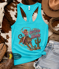 Load image into Gallery viewer, I Will Succeed Because I Am Insane Cowgirl Leopard Lasso Cactus Western Women's Tank Top