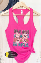 Load image into Gallery viewer, Mama Cow Print Bow Western Women's Tank Top