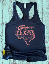 Load image into Gallery viewer, Choosin' Texas Pink Country Music Concert Western Rodeo Women's Tank Top