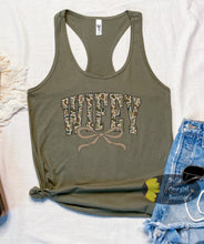 Load image into Gallery viewer, Camo Wifey Country Bow Women's Tank Top