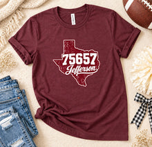 Load image into Gallery viewer, Jefferson Texas 75657 Zip Code T-Shirt