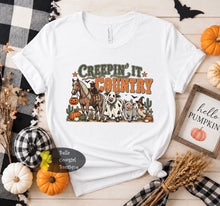 Load image into Gallery viewer, Creepin' It Country Funny Farmhouse Halloween T-Shirt