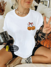 Load image into Gallery viewer, Jack O' Lantern Cherries Pocket Halloween T-Shirt