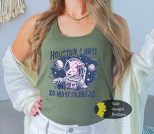 Load image into Gallery viewer, Houston I Have So Many Problems Outer Space Cow Western Women's Tank Top