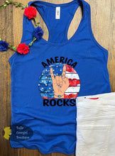 Load image into Gallery viewer, America Rocks Patriotic July 4th Women's Tank Top