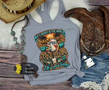 Load image into Gallery viewer, Not A Worry In The World Life Is Good Today Leopard Print Country Music Women's Tank Top