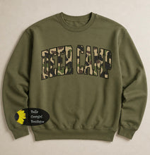 Load image into Gallery viewer, Distressed Country Camo Deer Camp Sweatshirt