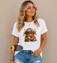 Load image into Gallery viewer, Hot Mess Highland Cow Iced Coffee Funny Western T-Shirt