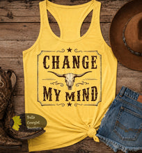 Load image into Gallery viewer, Change My Mind Steer Skull Country Music Women's Tank Top