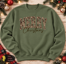Load image into Gallery viewer, Distressed Country Camo Merry Christmas Sweatshirt