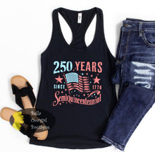 Load image into Gallery viewer, 250 Years Since 1776 Semi-Quincentennial America's Birthday July 4th Patriotic Women's Tank Top