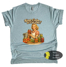 Load image into Gallery viewer, Keep Calm & Can On Vintage Canning Gardening Ball Mason Jar T-Shirt