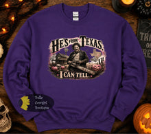 Load image into Gallery viewer, He's From Texas I Can Tell Country Music Horror Halloween Sweatshirt