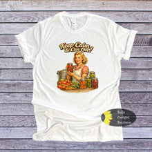 Load image into Gallery viewer, Keep Calm & Can On Vintage Canning Gardening Ball Mason Jar T-Shirt