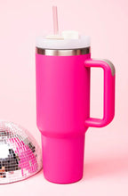 Load image into Gallery viewer, Hot Pink Matte Stainless Steel Tumbler