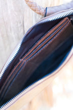 Load image into Gallery viewer, Tan Faux Leather Western Fringe Clutch