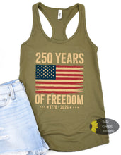 Load image into Gallery viewer, 250 Years Of Freedom America's 250th Birthday Patriotic Women's Tank Top