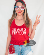 Load image into Gallery viewer, 250 Years Of Freedom America's 250th Birthday Patriotic Women's Tank Top