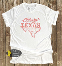 Load image into Gallery viewer, Choosin' Texas Pink Western Country Music Concert T-Shirt