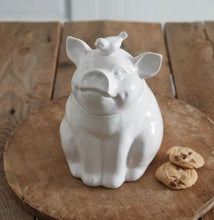 Load image into Gallery viewer, Ceramic Piglet Farmhouse Country Cookie Jar