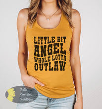 Load image into Gallery viewer, Little Bit Angel Whole Lotta Outlaw Western Women's Tank Top
