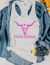 Load image into Gallery viewer, Bella Cowgirl Steer Skull Western Women's Tank Top