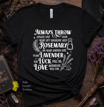 Load image into Gallery viewer, Always Throw Spilled Salt Witchy Practical Magic T-Shirt