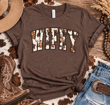 Load image into Gallery viewer, Brown Cow Print Wifey Western T-Shirt