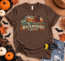 Load image into Gallery viewer, Backwoods And Boos Vintage Fall Truck Pups Halloween T-Shirt