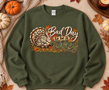 Load image into Gallery viewer, Camo Bad Day To Be A Turkey Funny Thanksgiving Sweatshirt