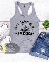 Load image into Gallery viewer, Don't Tread On Me Patriotic Women's Tank Top