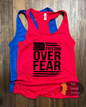 Load image into Gallery viewer, Freedom Over Fear Patriotic Women's Tank Top