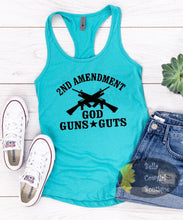 Load image into Gallery viewer, 2nd Amendment God Guns Guts Patriotic Women's Tank Top
