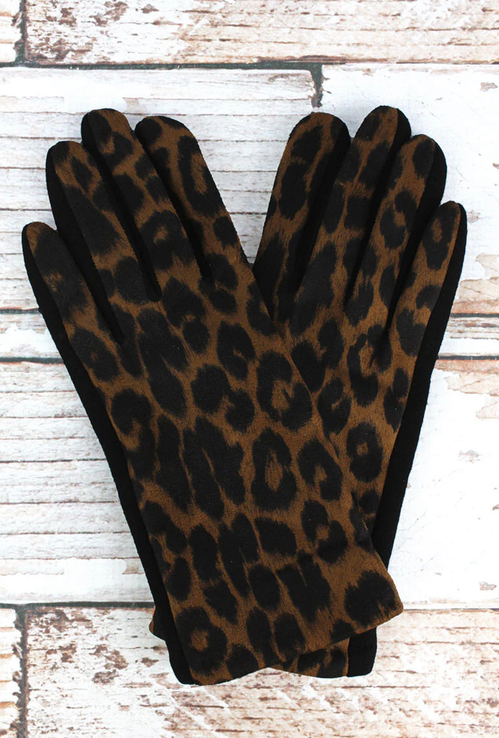 One Pair Leopard Smart Touch Gloves