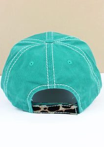 Turquoise Thankful And Blessed Pumpkin Fall Thanksgiving Distressed Hat