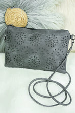 Load image into Gallery viewer, Boho Charcoal Leather Western Crossbody Bag