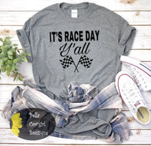 Load image into Gallery viewer, It's Race Day Y'all Racing Flags T-Shirt