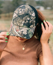 Load image into Gallery viewer, CC High Ponytail Camo/BLack Mesh Hat